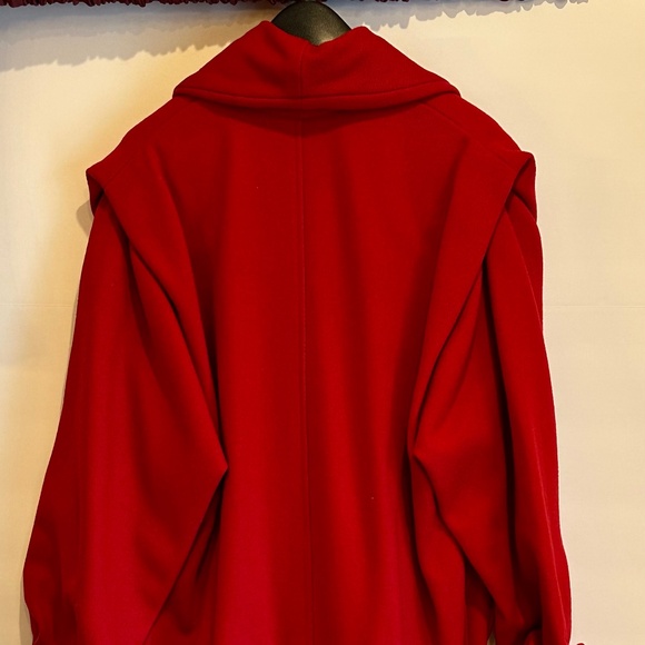 Women's Full Length Wool Coat - Red Size-10 - Picture 3 of 6